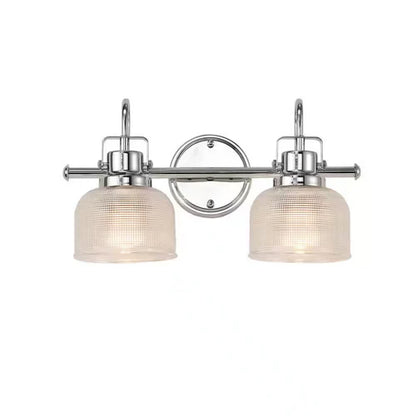 2-Light Chrome Sconce with Clear Glass Shades