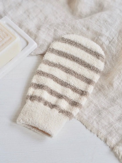Striped Bath Mitt
