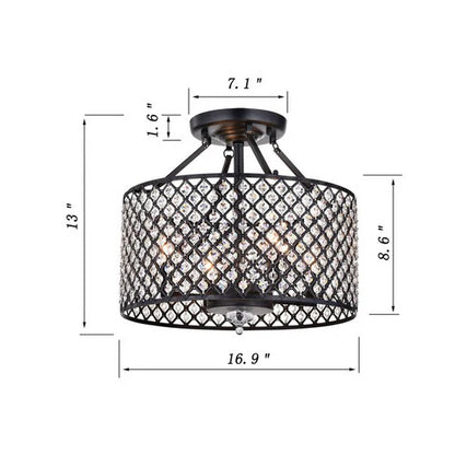 16.9-in Antique Bronze/Clear Metal Ceiling Light Mount
