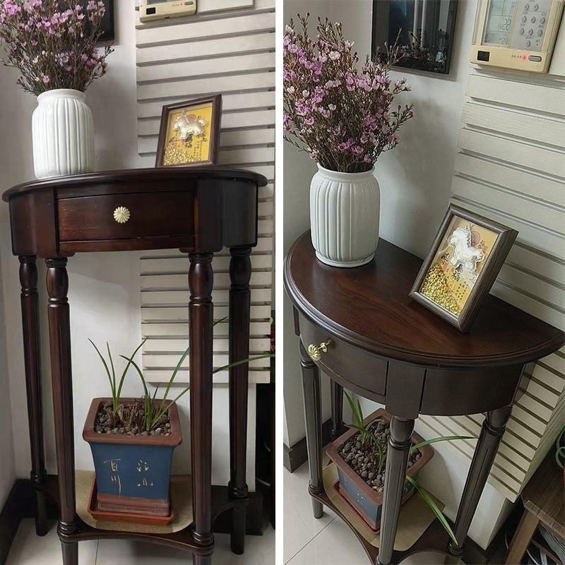 Half-Moon American Style Solid Wood Console Table