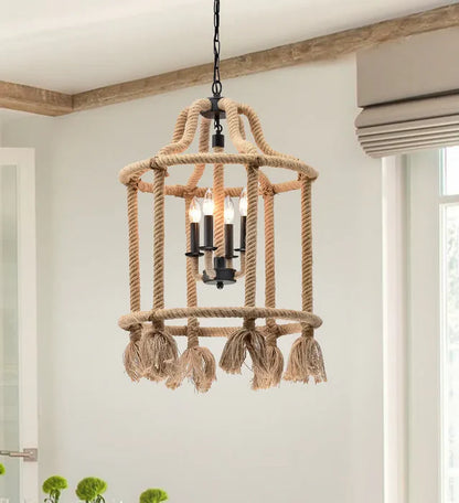 4 - Light Lantern Cylinder Chandelier