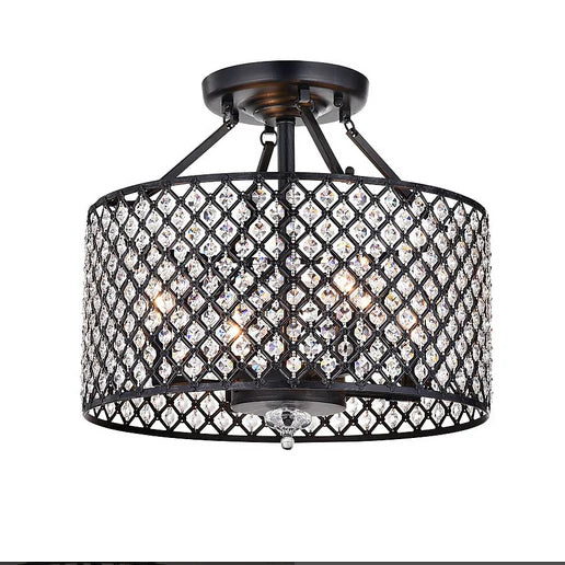16.9-in Antique Bronze/Clear Metal Ceiling Light Mount